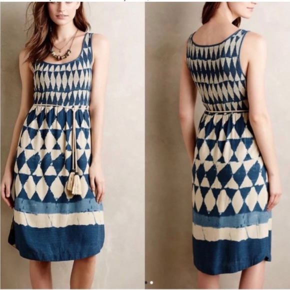 Maeve Anthropologie Castalia Smocked Dress Size 2 Petite - Picture 1 of 12